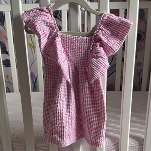 Zara Pink and White Textured Fabric Bow Print